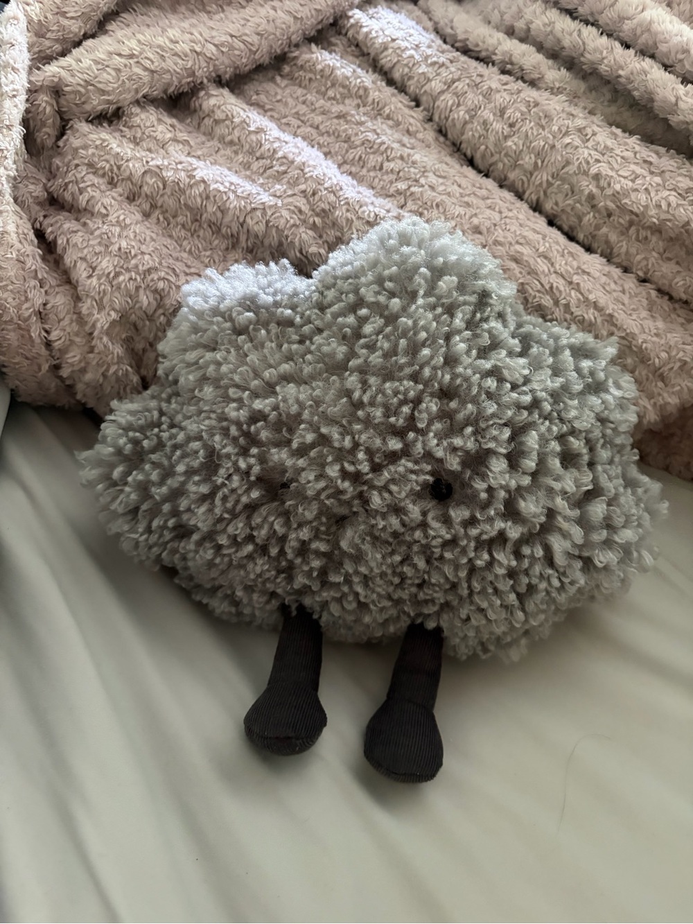 Jellycat Plush Cloud Accent Pillow in Light Gray by